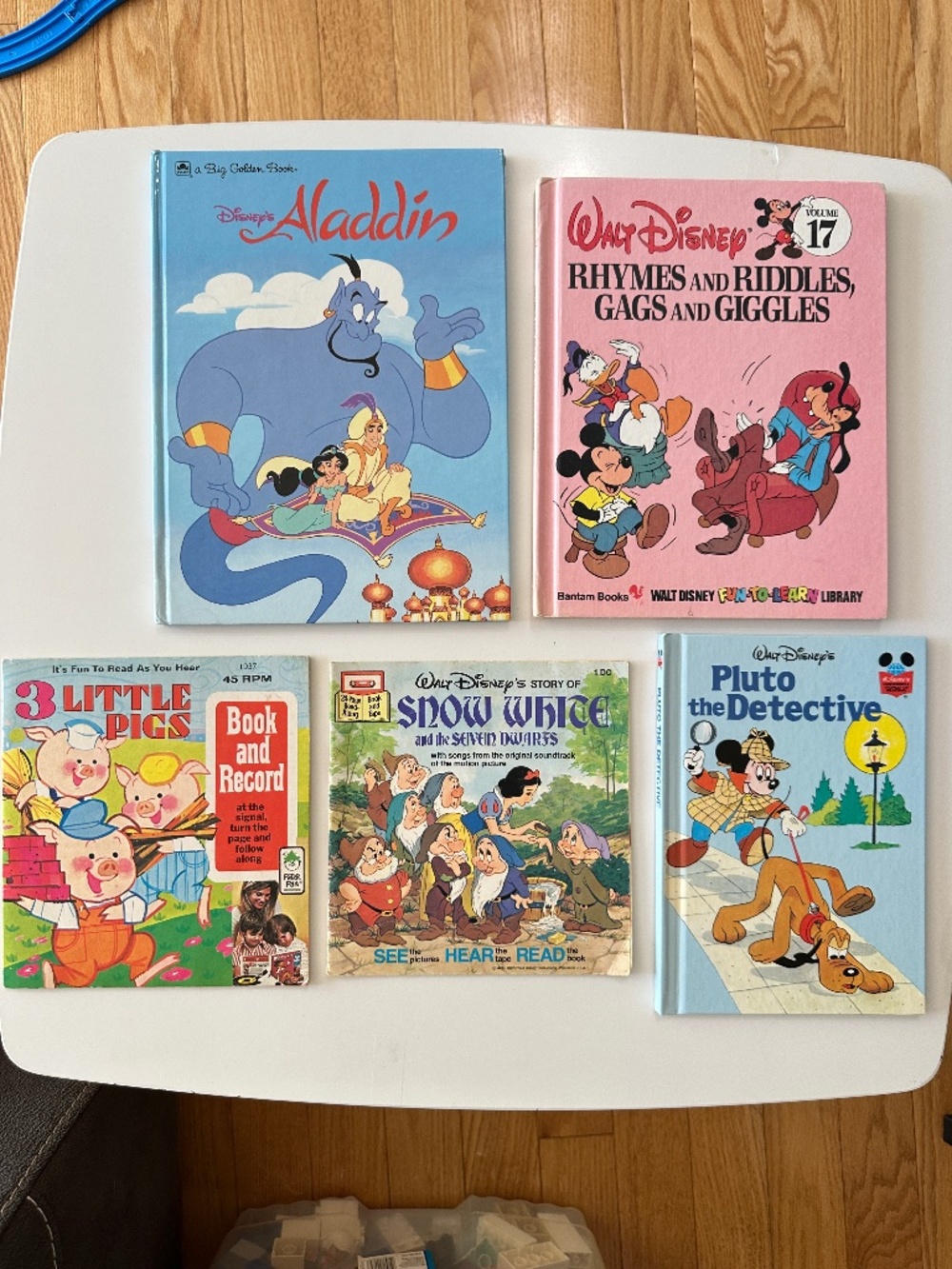 Vintage Walt Disney Hard Cover Story Books Bundle of 5 Aladdin Mickey Snow White